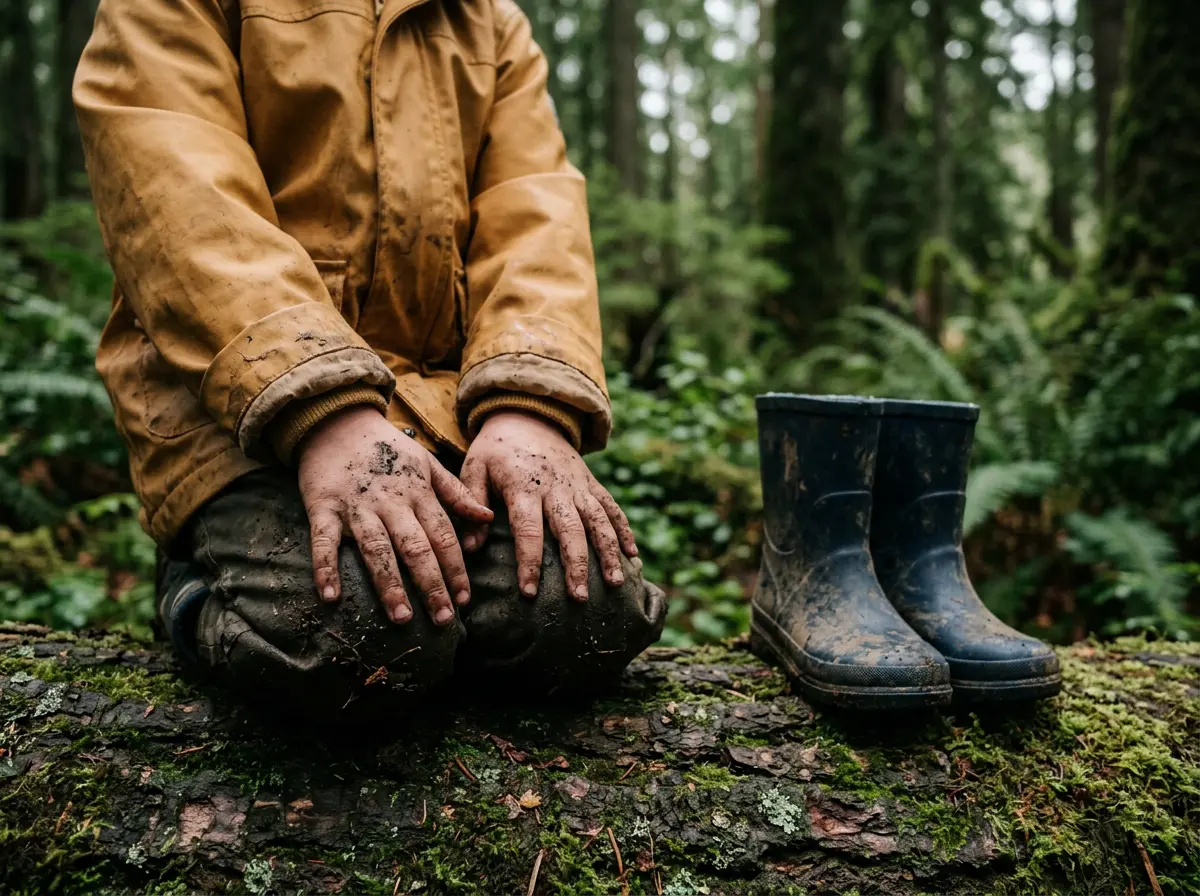 Authentic child exploration in the mud - As I Am Photography