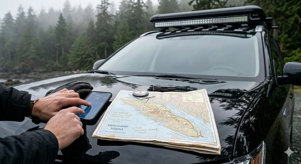 Joël Bourgoin preparing for photography on Vancouver Island