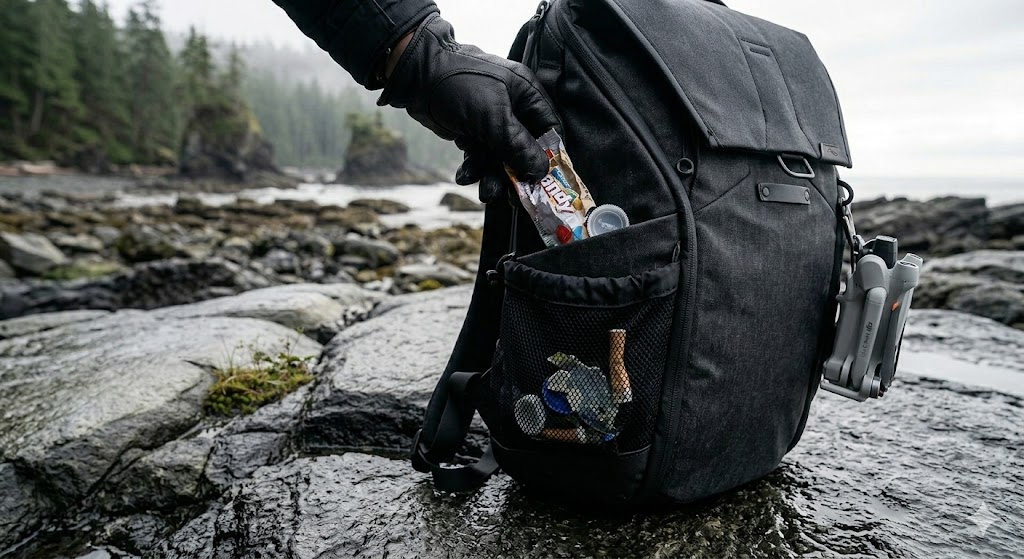 Proper waste disposal during photography expeditions