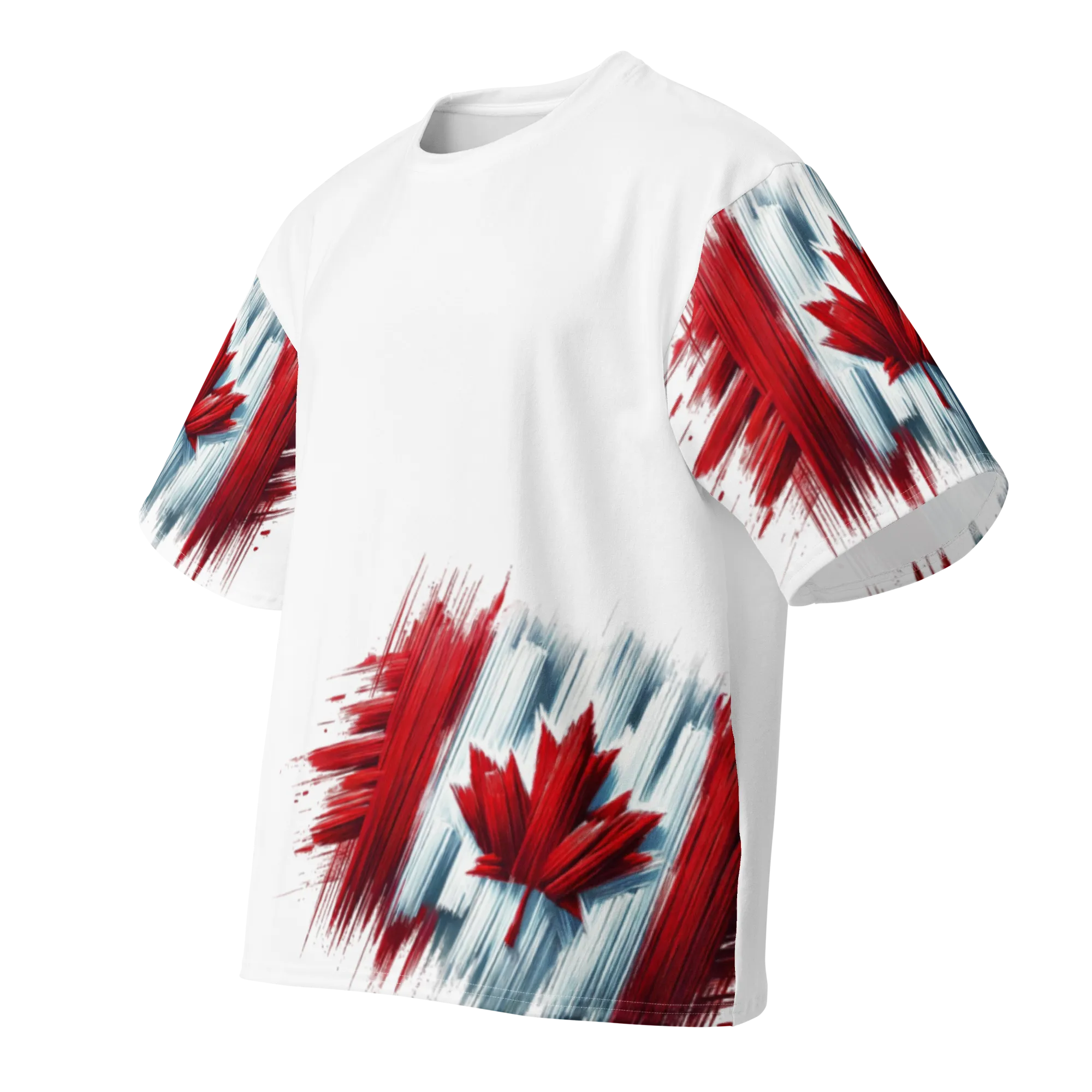 As I Am Canadian Flag Oversized Cotton T-Shirt - Front View