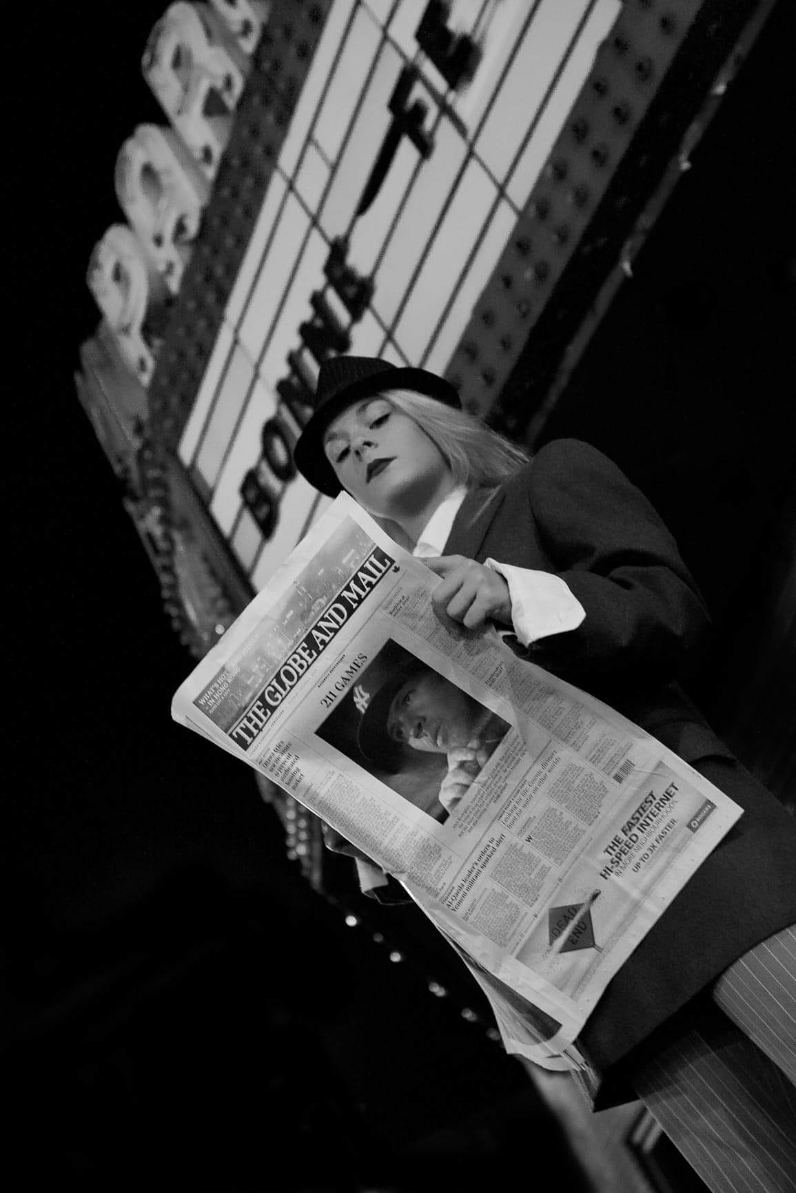 Midnight Headlines - Vintage Noir Portrait